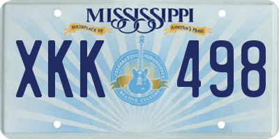 MS license plate XKK498