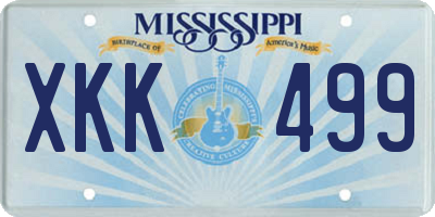 MS license plate XKK499