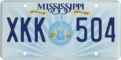 MS license plate XKK504