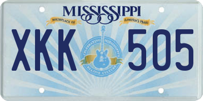 MS license plate XKK505