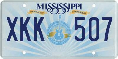 MS license plate XKK507