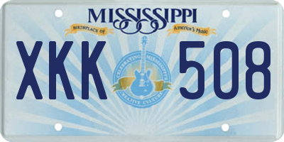 MS license plate XKK508