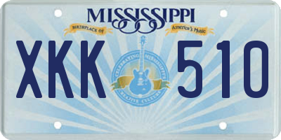 MS license plate XKK510