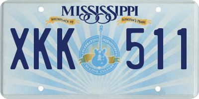 MS license plate XKK511