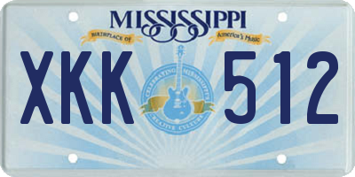MS license plate XKK512