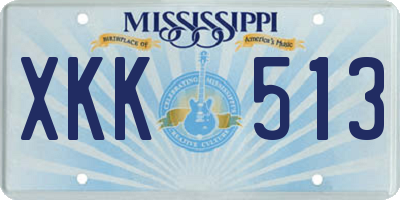 MS license plate XKK513