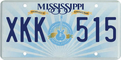 MS license plate XKK515