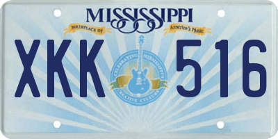 MS license plate XKK516