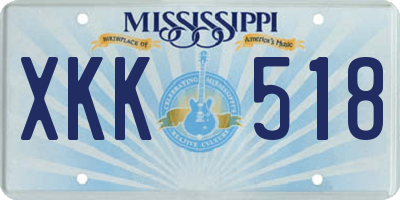 MS license plate XKK518