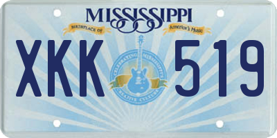 MS license plate XKK519