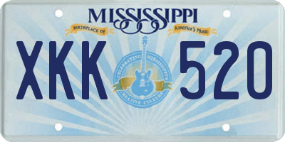 MS license plate XKK520