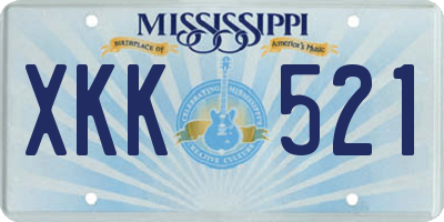 MS license plate XKK521