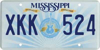 MS license plate XKK524