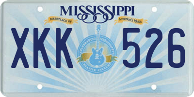 MS license plate XKK526