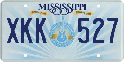 MS license plate XKK527