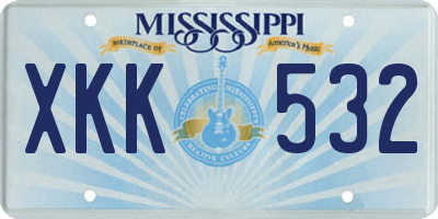 MS license plate XKK532