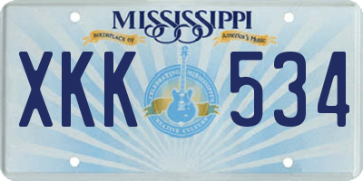 MS license plate XKK534
