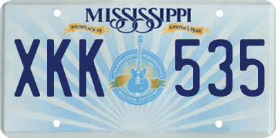 MS license plate XKK535