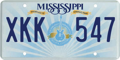 MS license plate XKK547