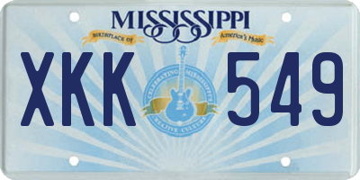 MS license plate XKK549
