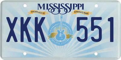 MS license plate XKK551