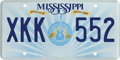 MS license plate XKK552