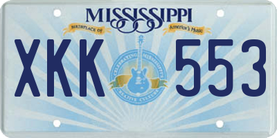 MS license plate XKK553