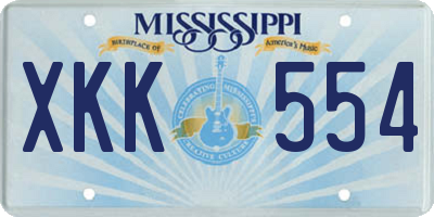MS license plate XKK554