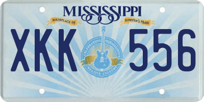 MS license plate XKK556