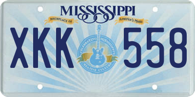 MS license plate XKK558