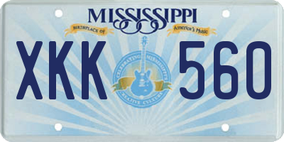 MS license plate XKK560