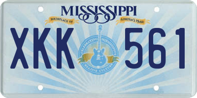 MS license plate XKK561