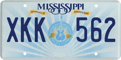MS license plate XKK562
