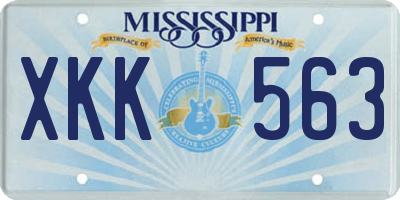 MS license plate XKK563