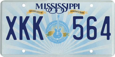 MS license plate XKK564