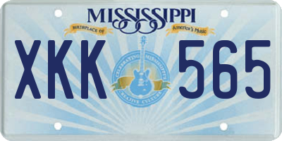 MS license plate XKK565