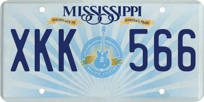 MS license plate XKK566