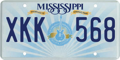 MS license plate XKK568