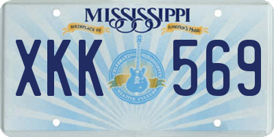 MS license plate XKK569