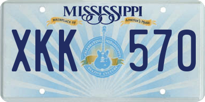 MS license plate XKK570