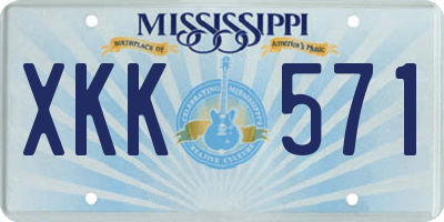 MS license plate XKK571