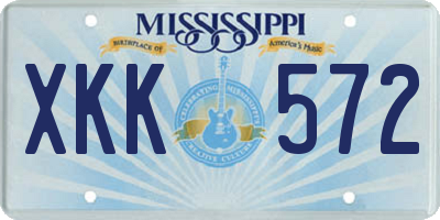 MS license plate XKK572