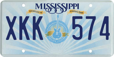 MS license plate XKK574