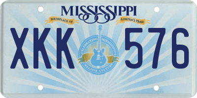 MS license plate XKK576
