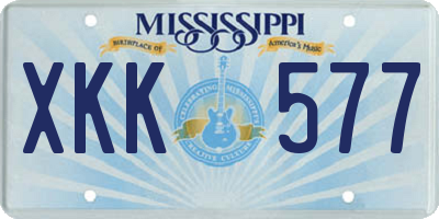 MS license plate XKK577