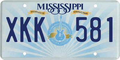 MS license plate XKK581