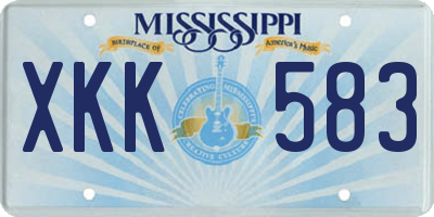 MS license plate XKK583