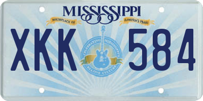 MS license plate XKK584