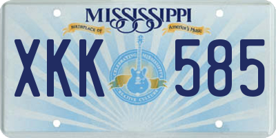 MS license plate XKK585