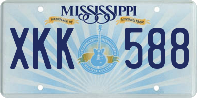 MS license plate XKK588